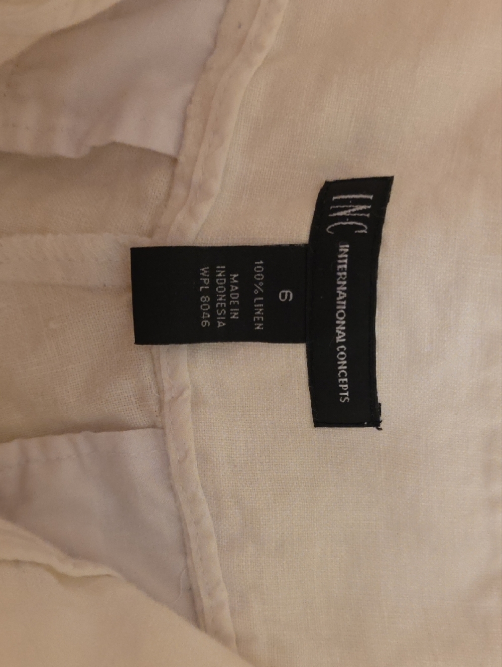 Women’s White Linen Blend Wide-Leg Pants - Picture 5 of 5